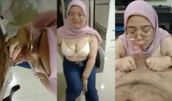 Rare! Sepongan Cewek Hijabers Pink Si Cantik Lagi Viral