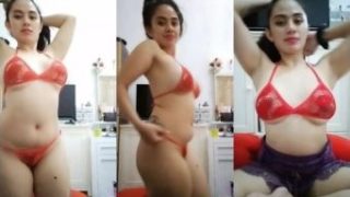 Kimaya Agatha Inem Lingerie Ungu Beha Merah