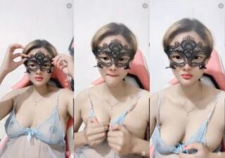 Miss Hewwo Cantik Mulus Blue Lingerie Uting Transparan Hot