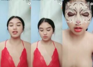 Isabella Dream Live Red Lingerie Mode Sange Telanjang Dada